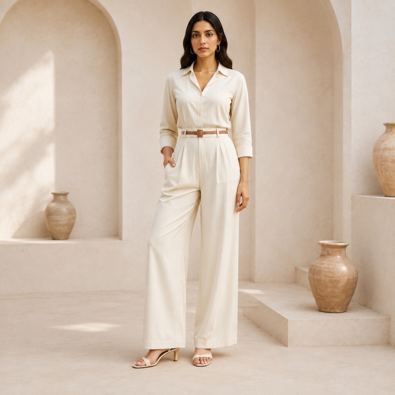 Beige Linen Co-Ord Set - Image 2