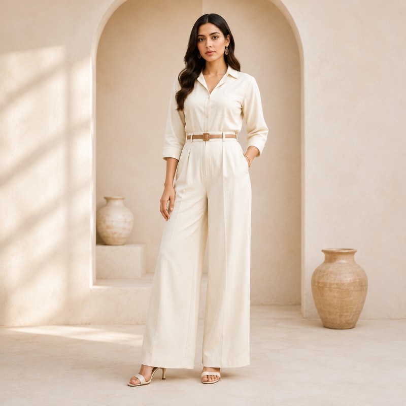 Beige Linen Co-Ord Set - Image 3
